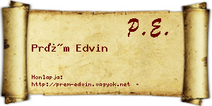 Prém Edvin névjegykártya